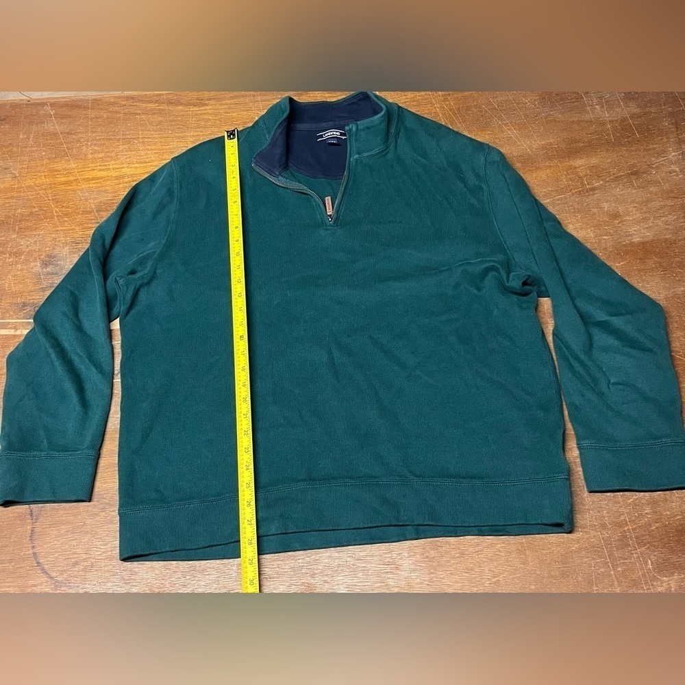 Lands End Pullover Sweater - Green - Quarter Zip - Mens Size XX-Large Regular - Picture 1 of 4